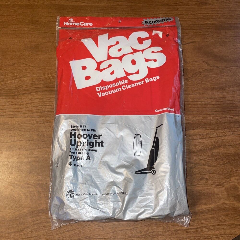 Home Care Hoover Vacuum Bags Type A Style SUB-3 No. 817 Four Bags